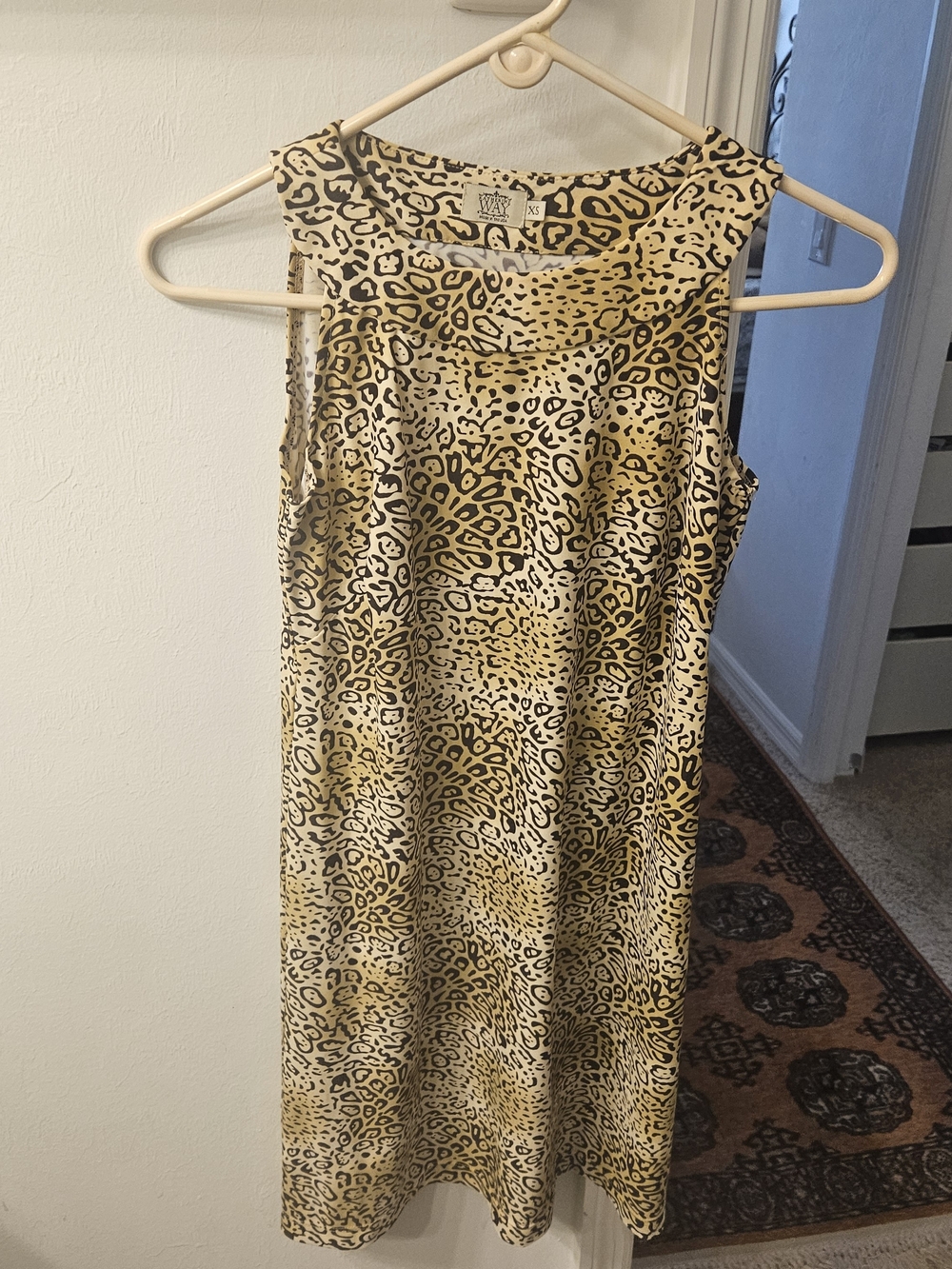 Wit & Wisdom Yellow and Black Leopard Print Sleeveless Mini Dress